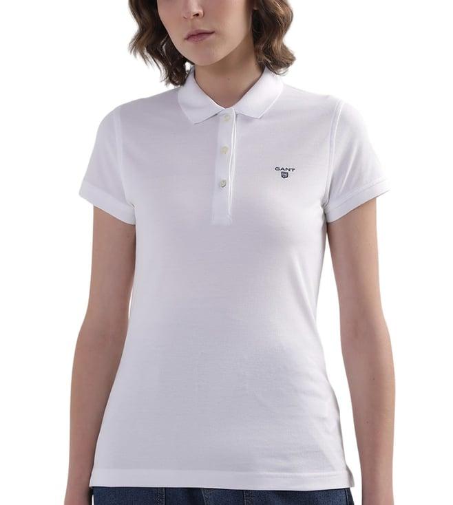 gant white regular fit polo t-shirt