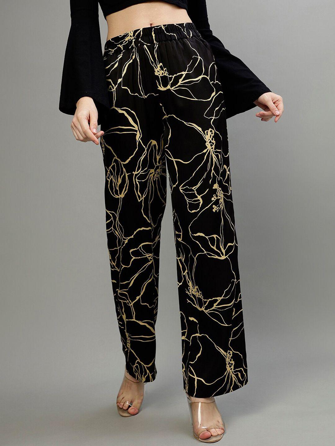 gant women abstract printed loose fit trousers
