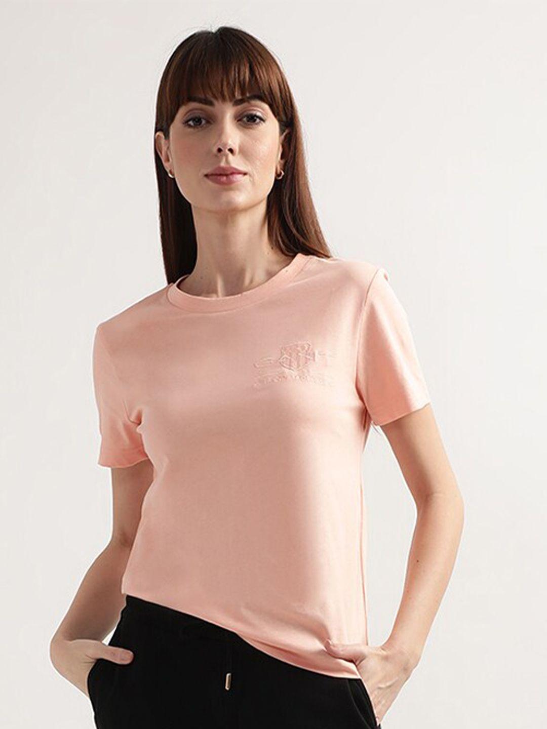 gant women peach-coloured t-shirt