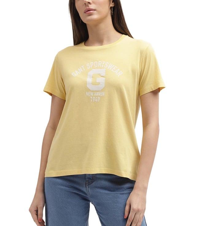 gant yellow logo regular fit t-shirt