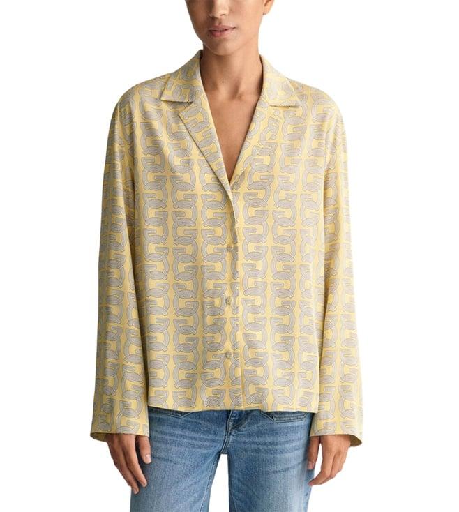 gant yellow logo relaxed fit shirt