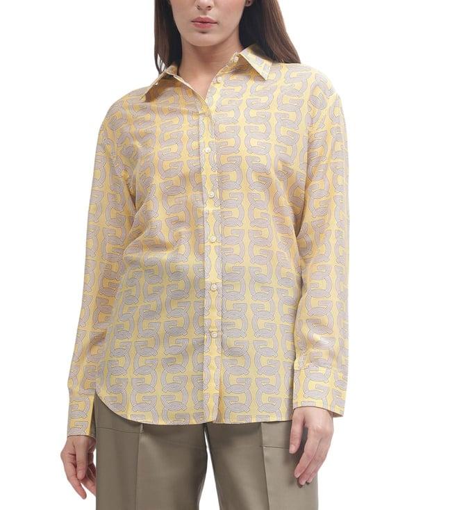 gant yellow logo relaxed fit shirt