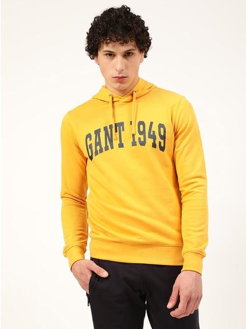 gant yellow slim fit printed sweatshirt