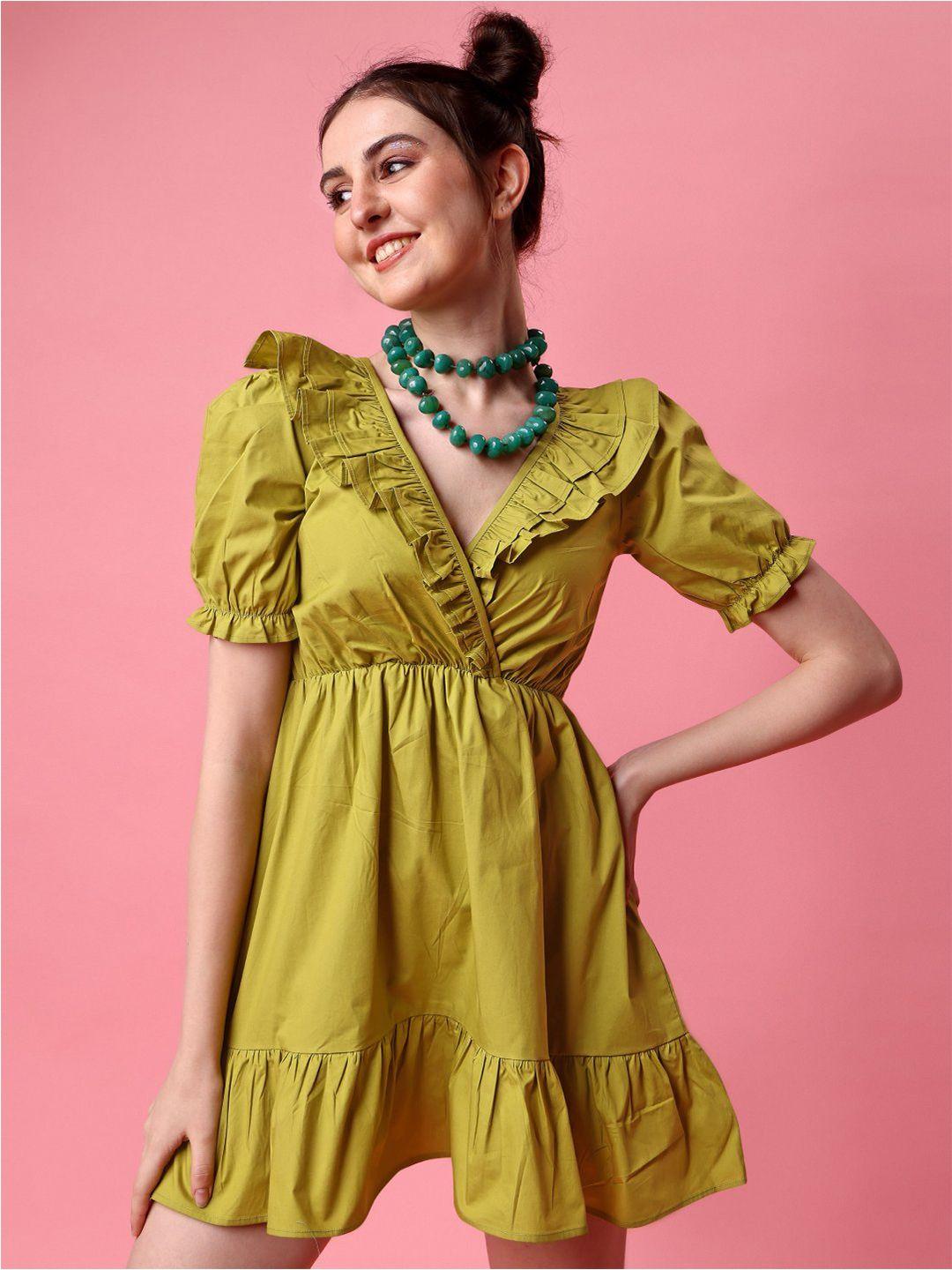 garden party puff sleeve fit & flare dress