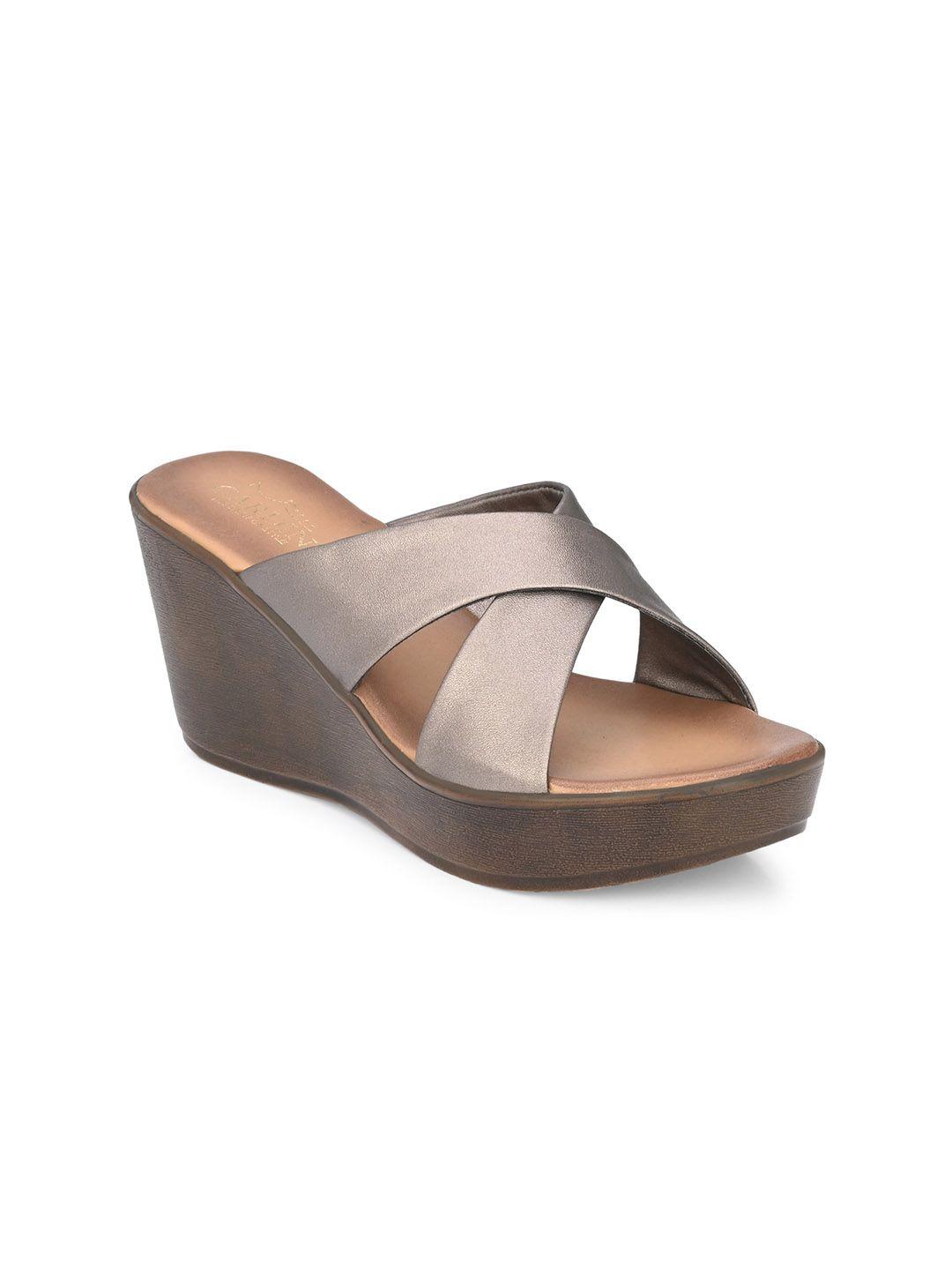 gardin cross strap open toe wedges