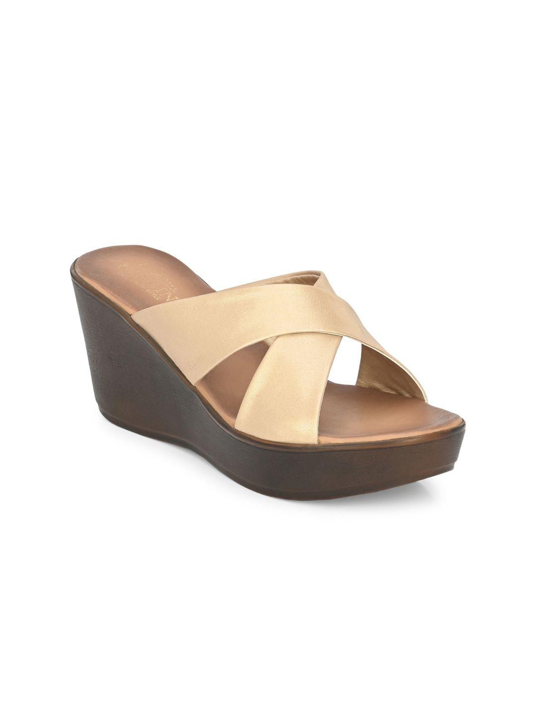 gardin cross strap open toe wedges