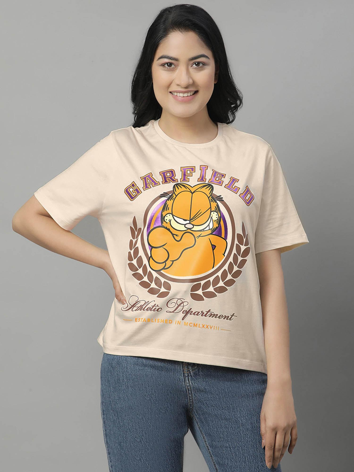 garfield graphic relaxed fit tshirt for women