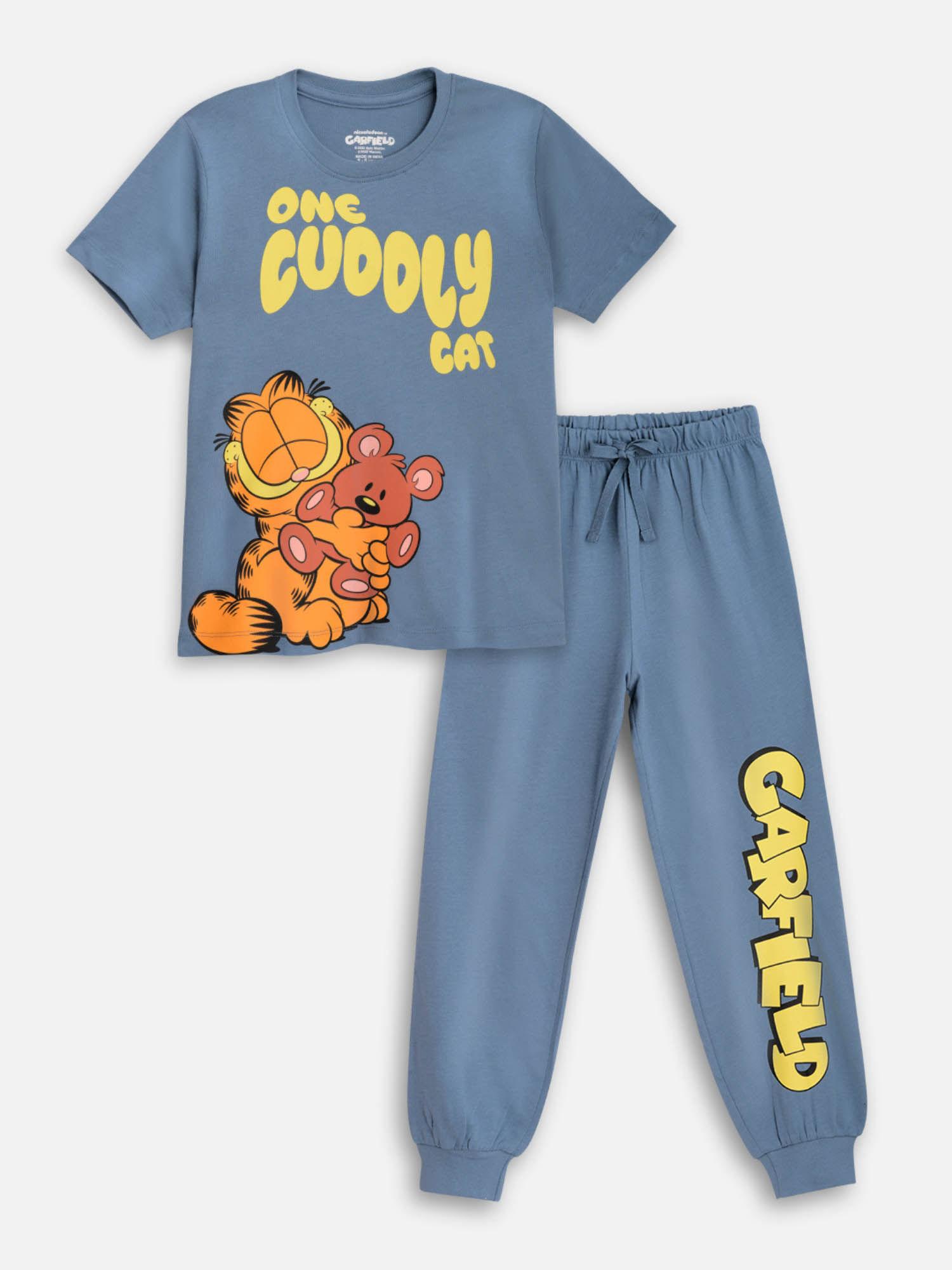 garfield print t-shirt and joggers (set of 2)