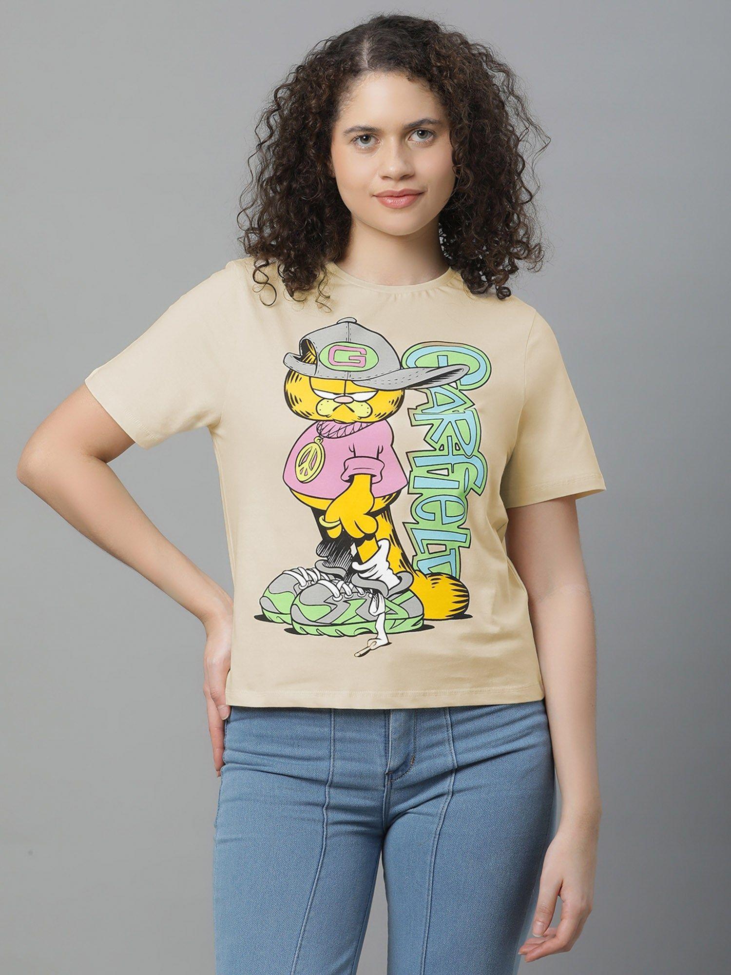 garfield printed regular fit t-shirt for women