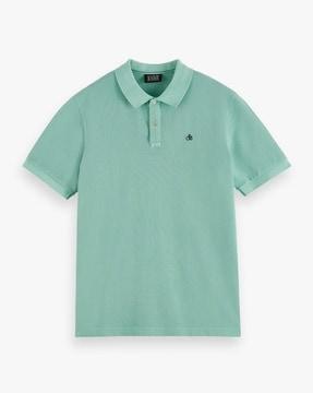 garment-dyed pique polo t-shirt