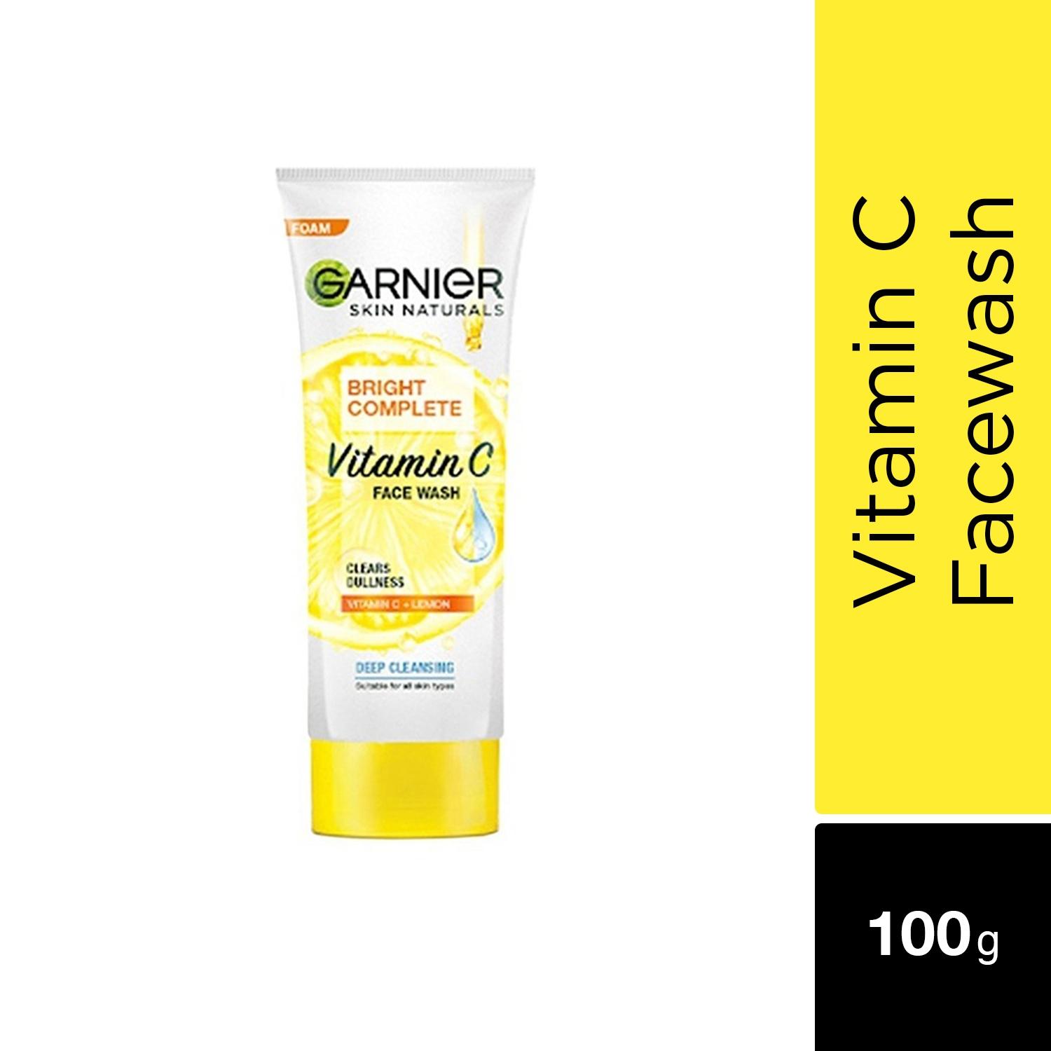 garnier bright complete vitamin c facewash (100g)