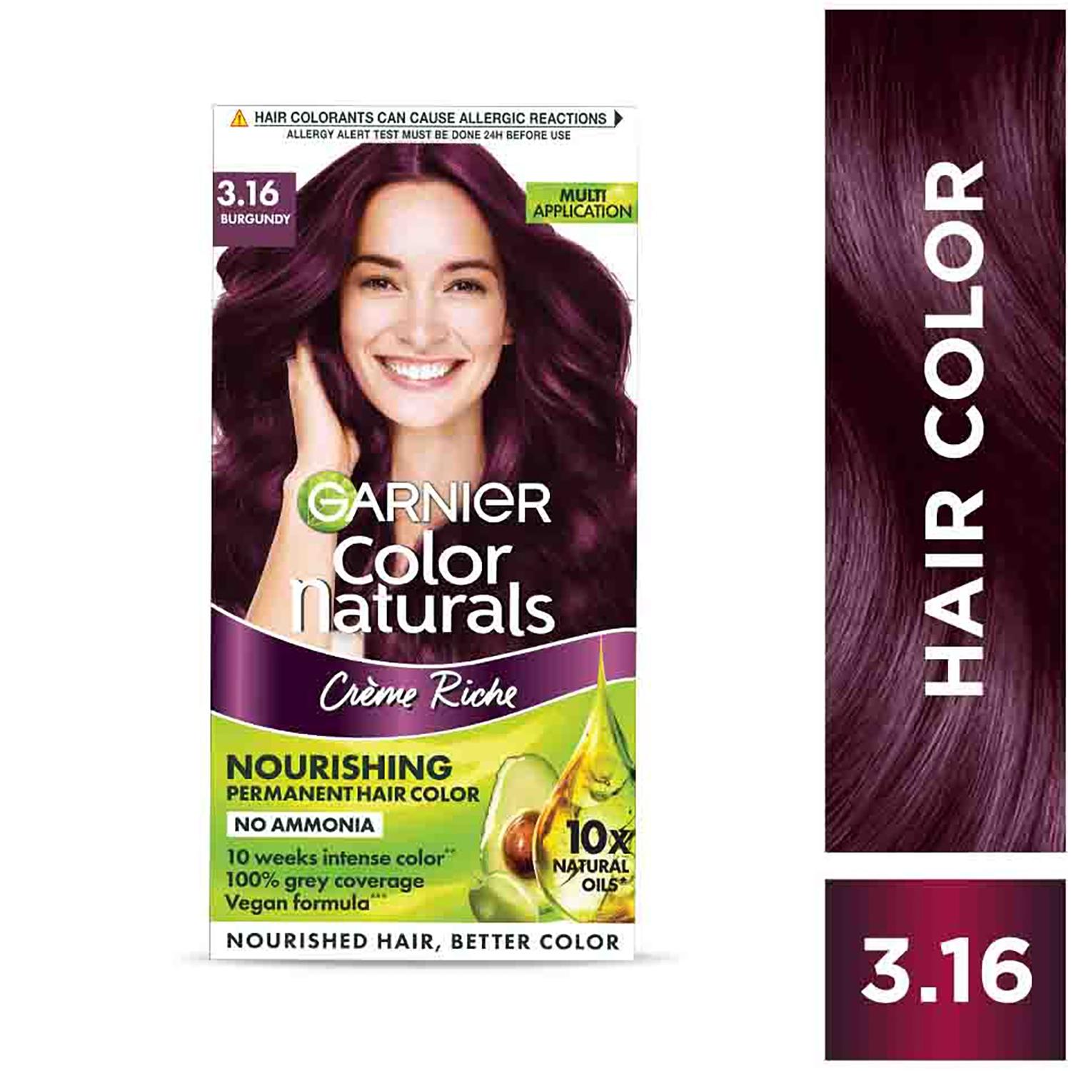 garnier color naturals creme hair color - 3.16 burgundy (70ml+60g)