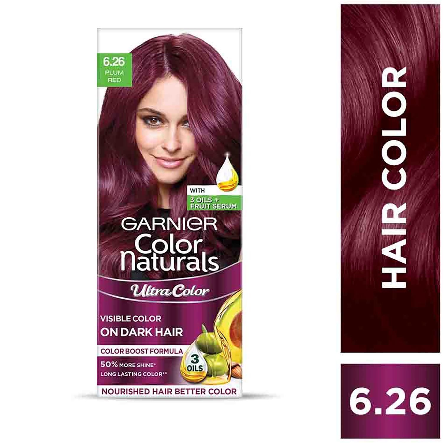 garnier color naturals creme riche hair color - shade 6.26 plum red (55ml + 50g)
