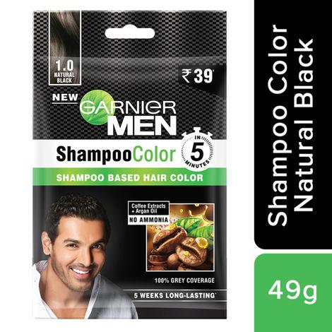 garnier garnier men shampoo color shade 1.0 natural black (20 ml)
