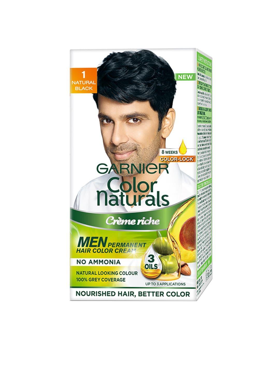 garnier men color naturals creme riche hair colour - 1 natural black 60 g