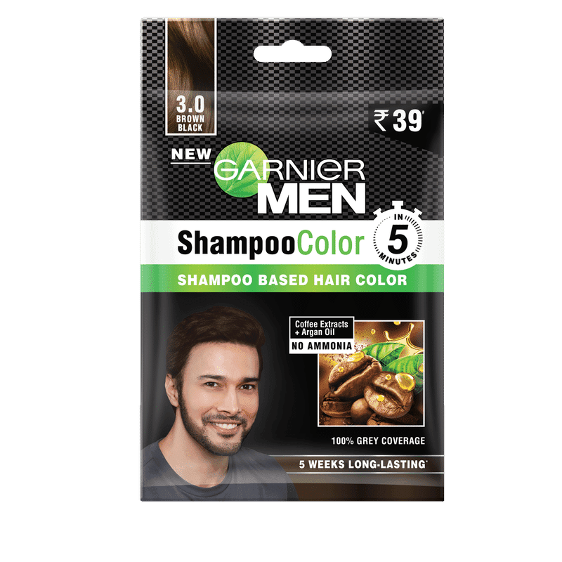 garnier men shampoo color - shade 3 brown black