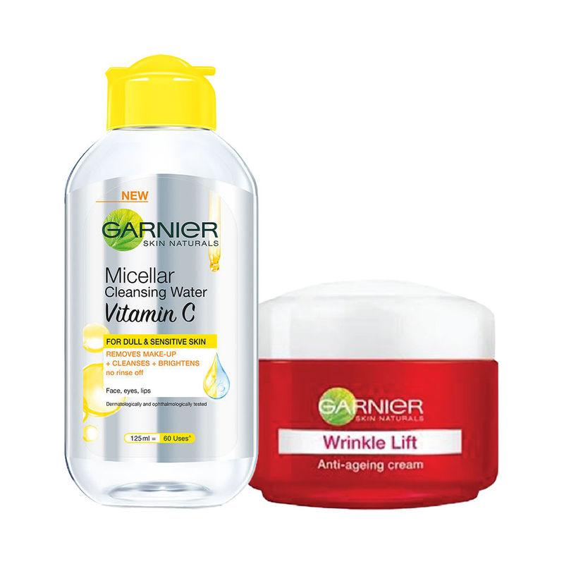 garnier micellar water & wrinkle lift anti ageing cream