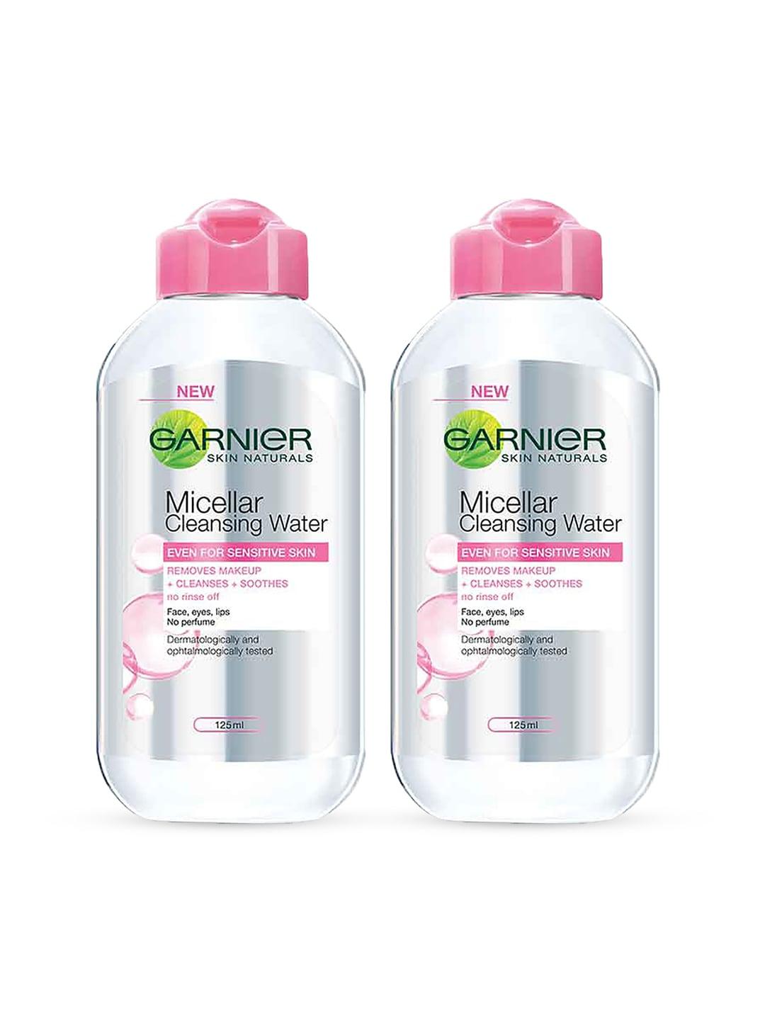 garnier set of 2 skin naturals micellar cleansing water - 125 ml each