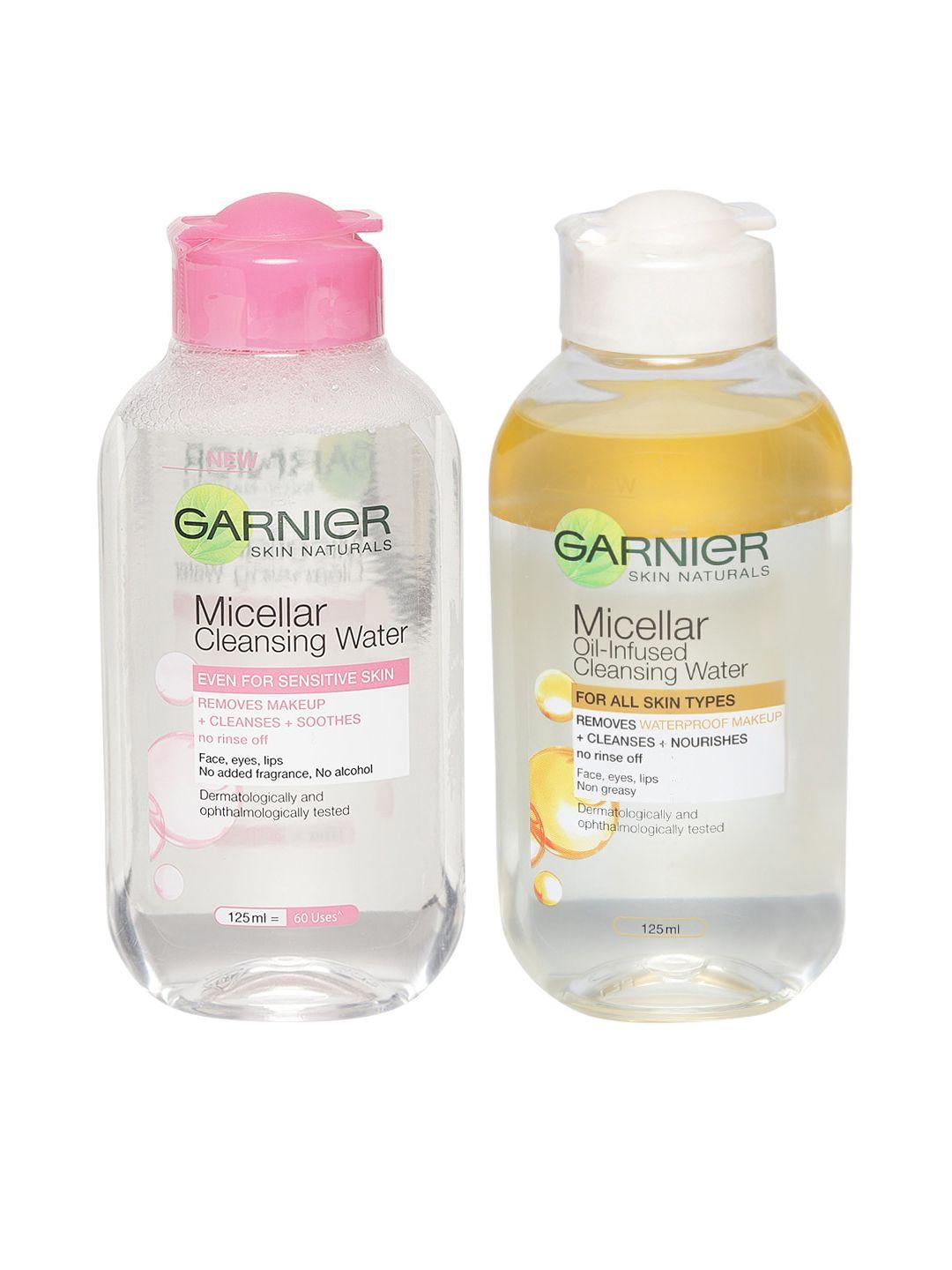 garnier skin naturals set of oil infused cleansing water and micellar cleansing water