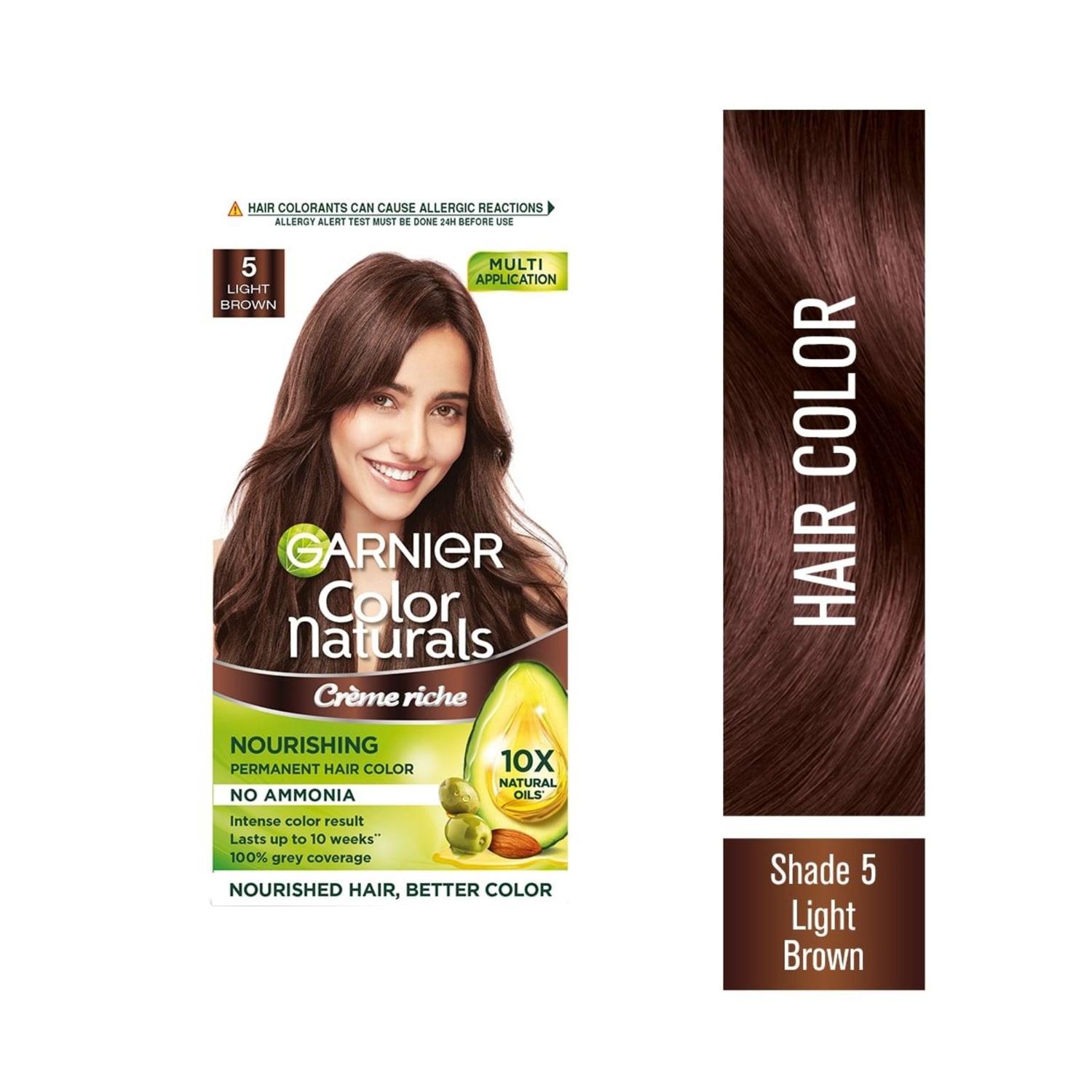 garnier color naturals creme hair color - 5 light brown (70ml+60g)