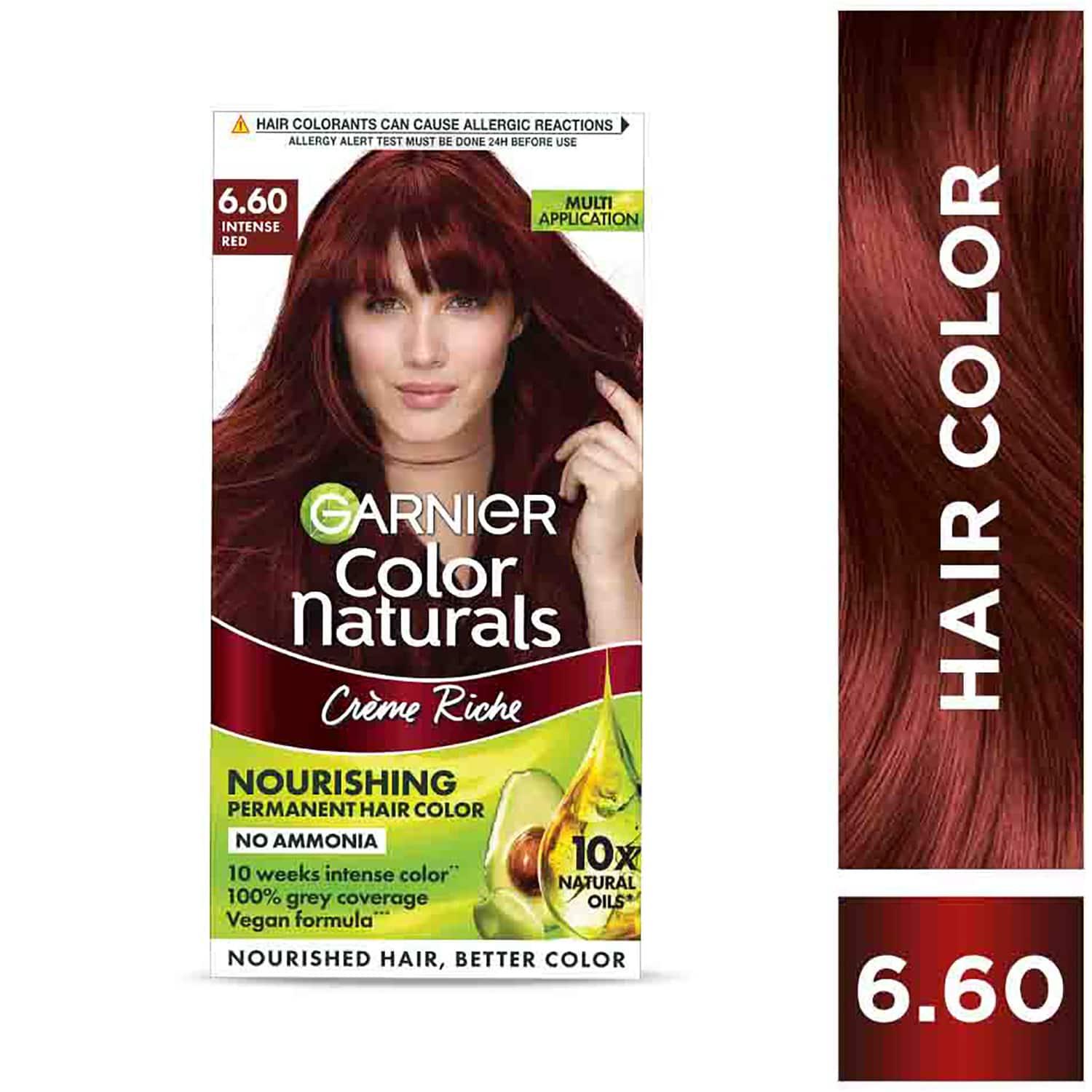 garnier color naturals creme hair color - 6.60 intense red (70ml+60g)