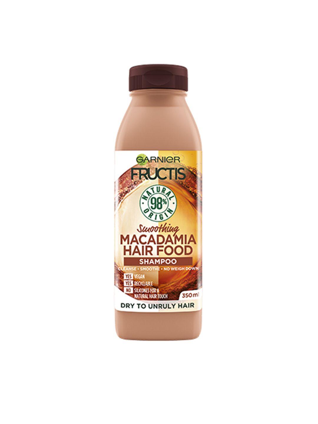 garnier fructis hair food - smoothing macadamia shampoo for dry unruly hair 350ml