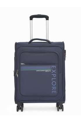 garret printed polyester tsa lock men's soft luggage - navy