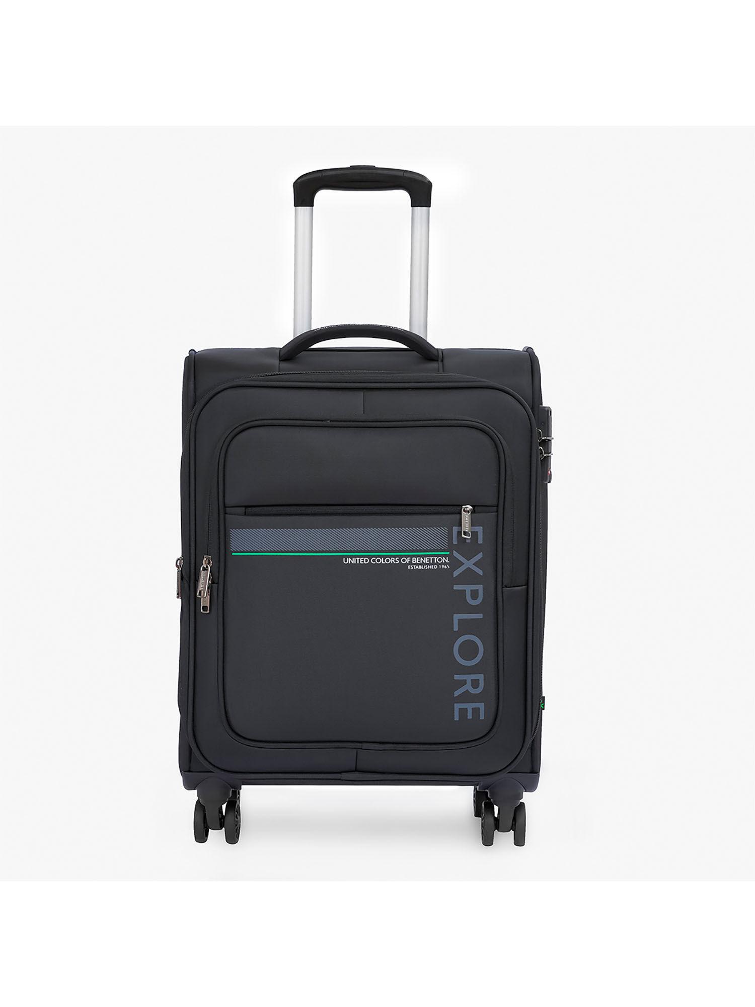 garret unisex polyester soft luggage black, 58 cm trolley bag