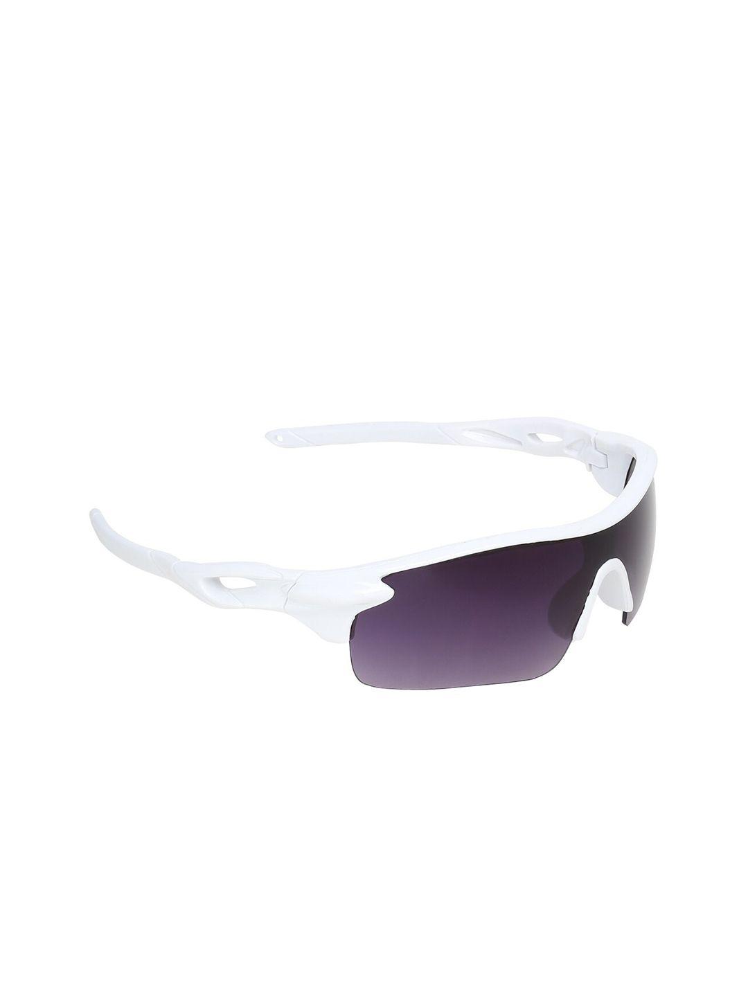 garth grey lens & white sports sunglasses with uv protected lens