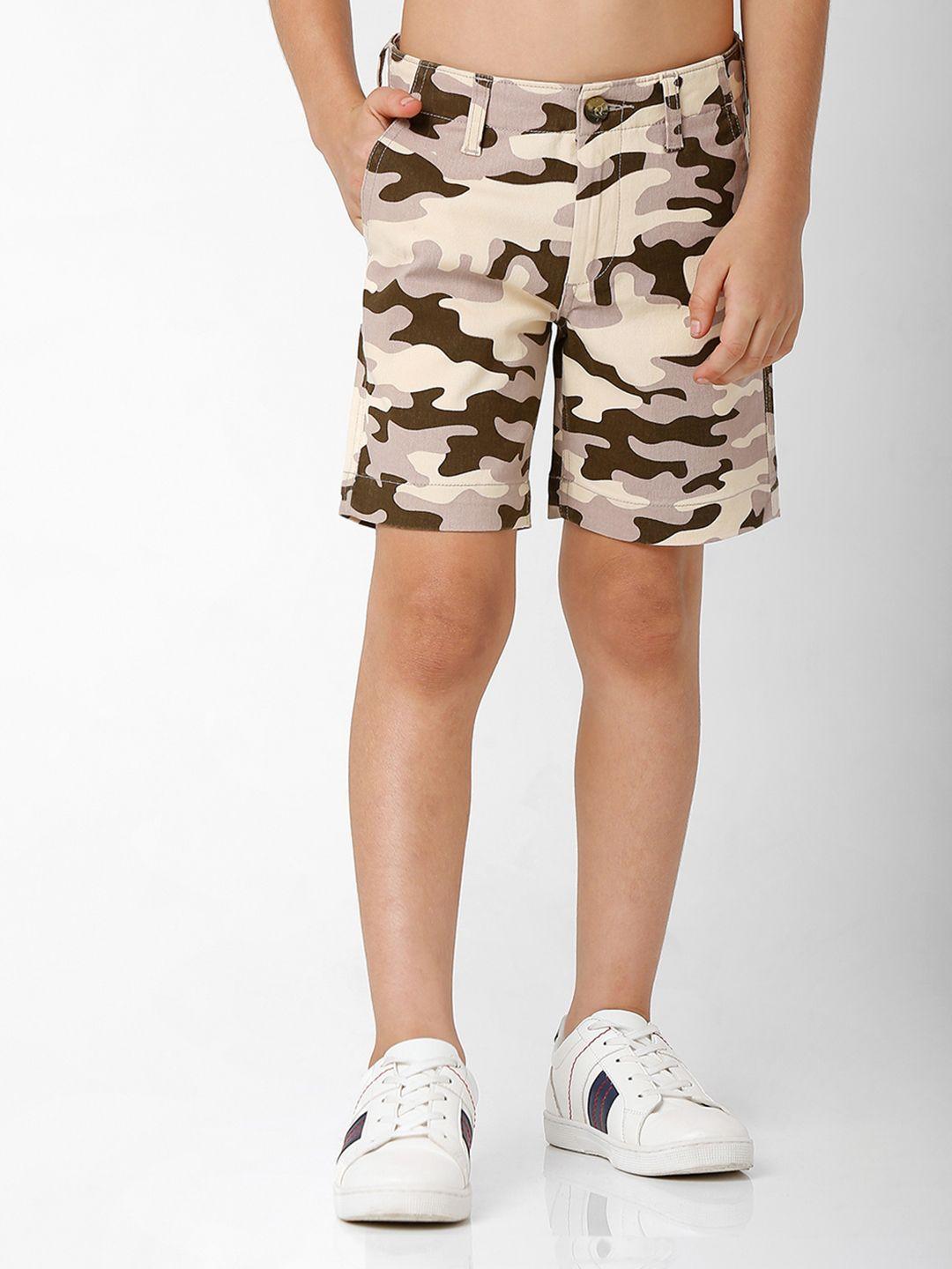 gas boys camouflage printed slim fit shorts