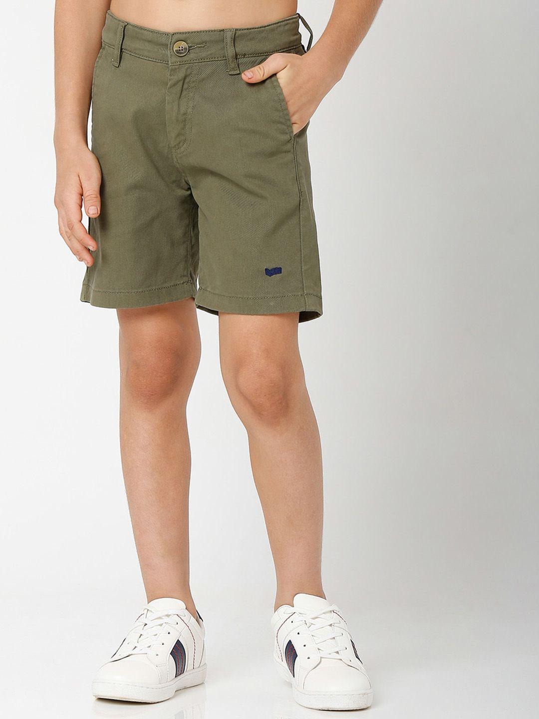 gas boys green slim fit shorts