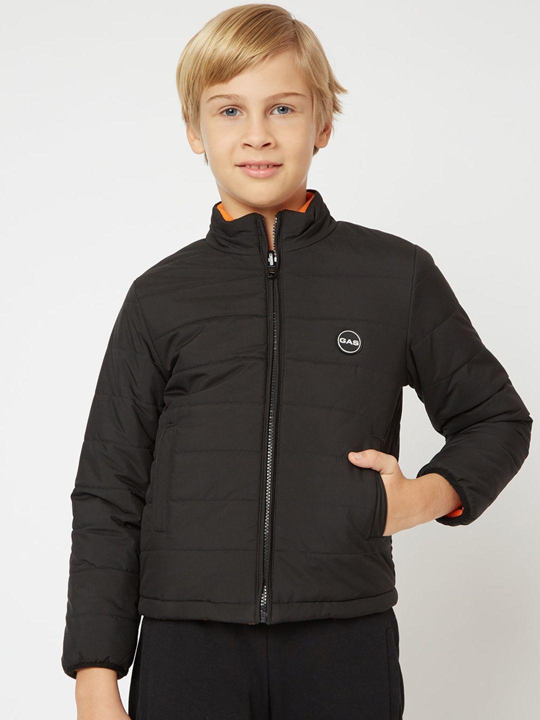 gas boys mock collar quilted jacket