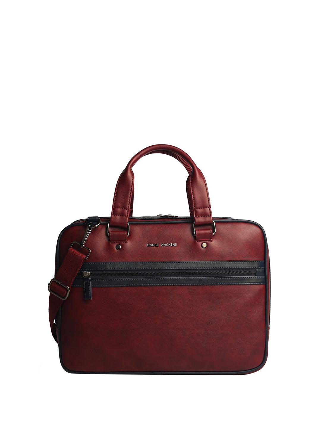 gauge machine unisex leather laptop bag up to 13 inch