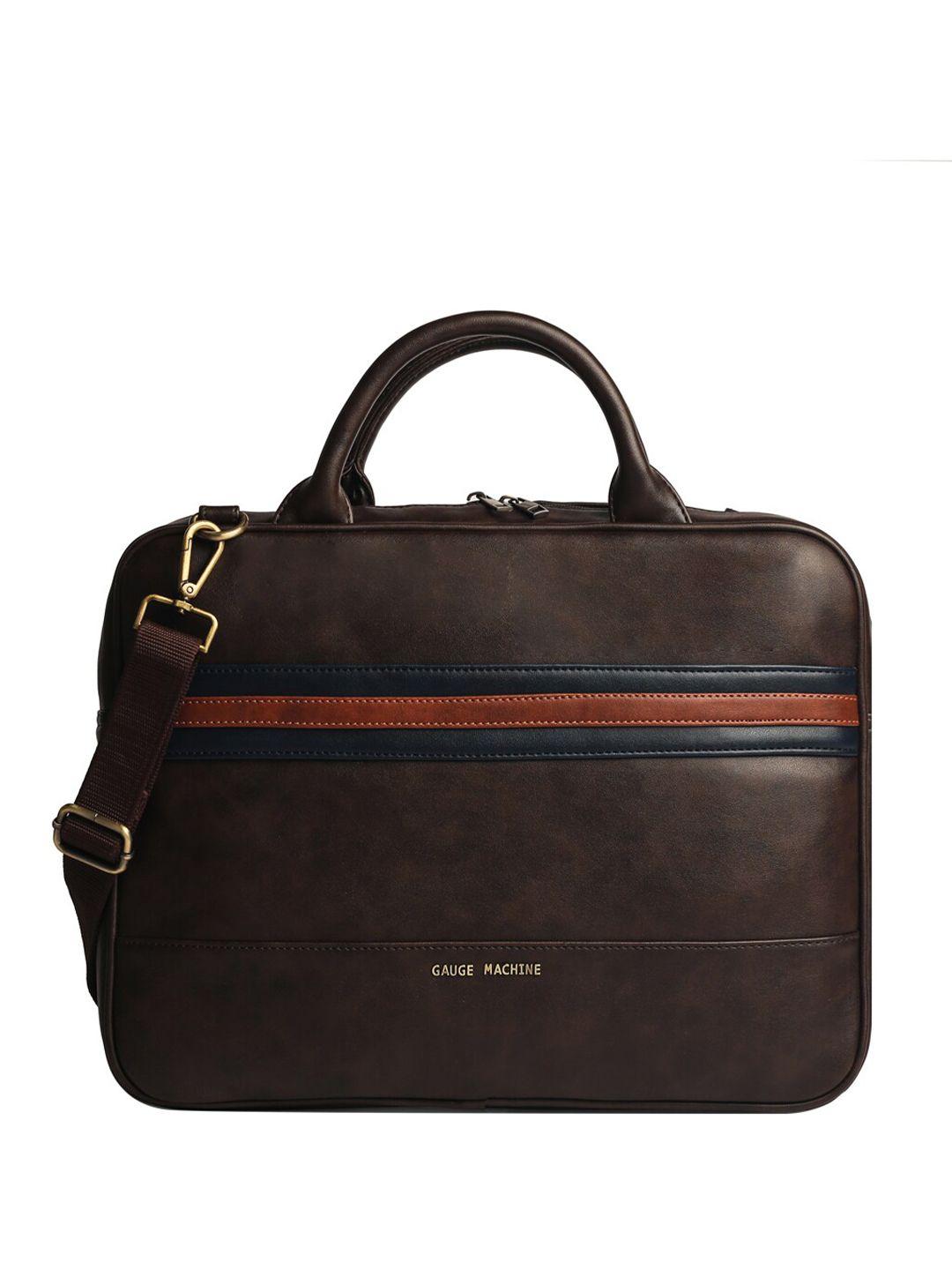 gauge machine unisex leather laptop bag up to 15 inch