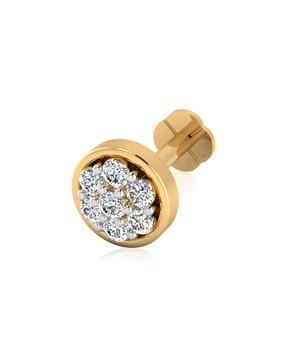 gauhr yellow gold diamond nosepin