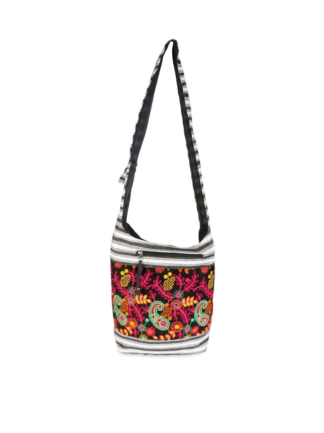 gaura pakhi multicoloured floral printed pu shopper sling bag