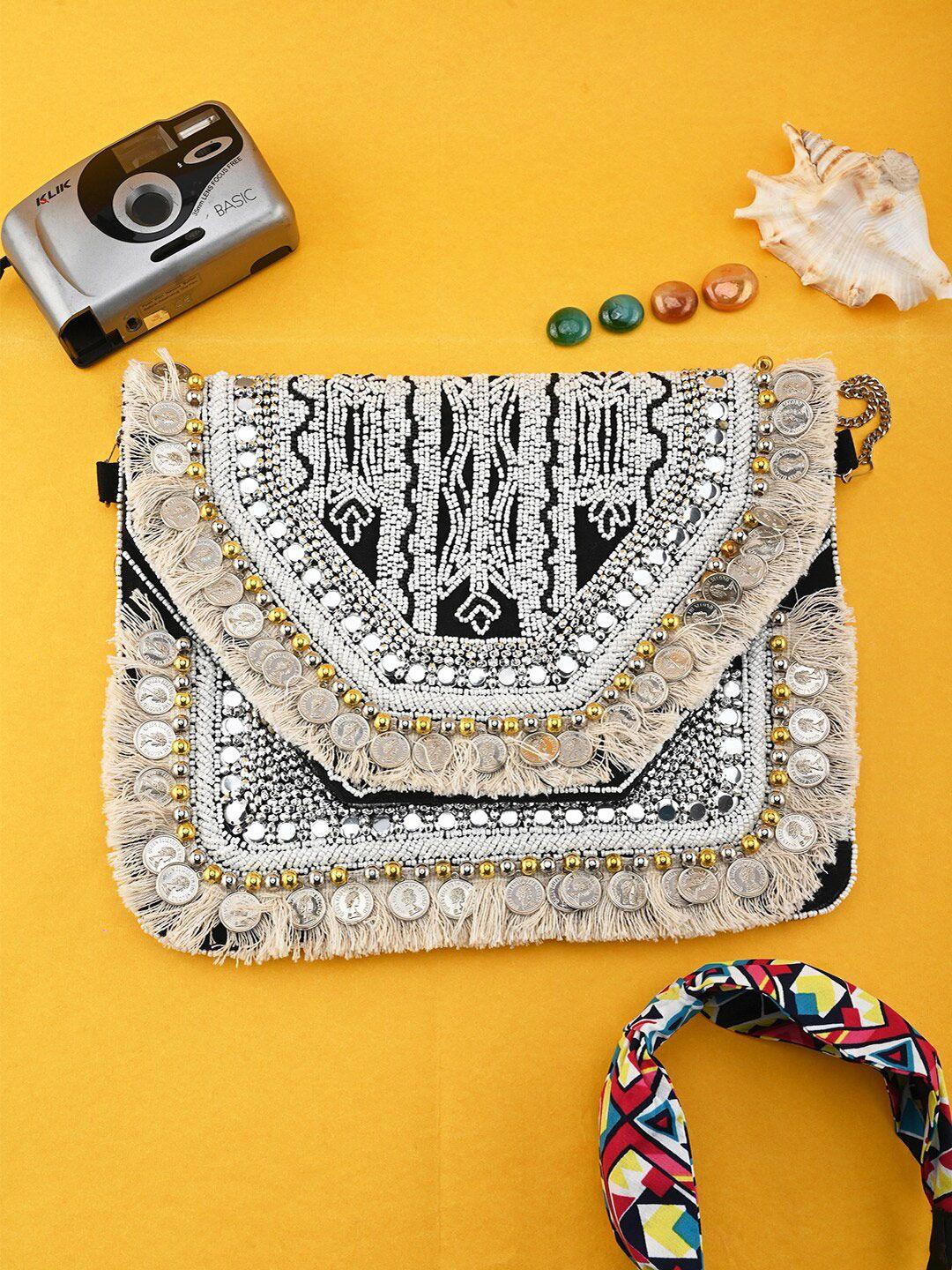 gaura pakhi embellished foldover clutch