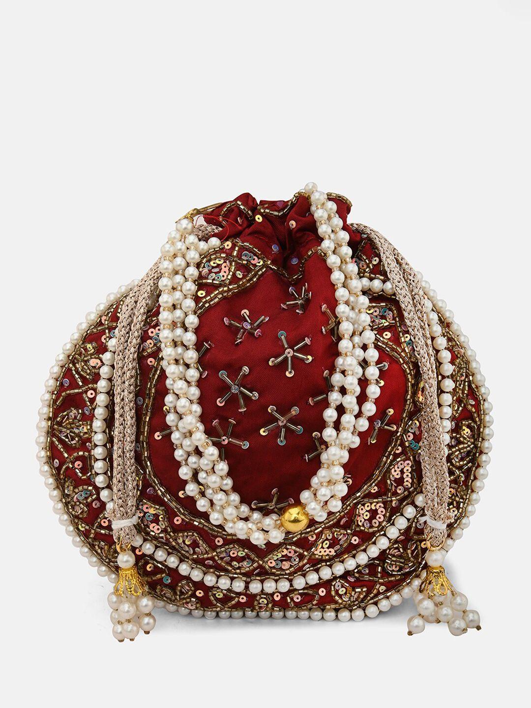 gaura pakhi embellished wrist loop potli clutch
