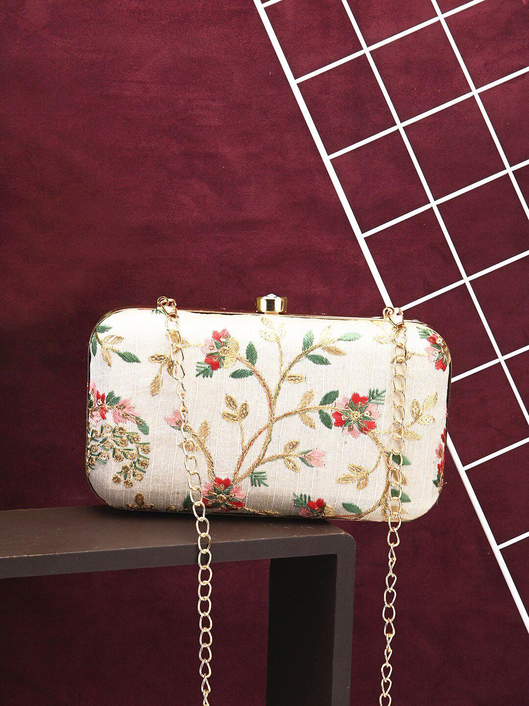 gaura pakhi embroidered box clutch