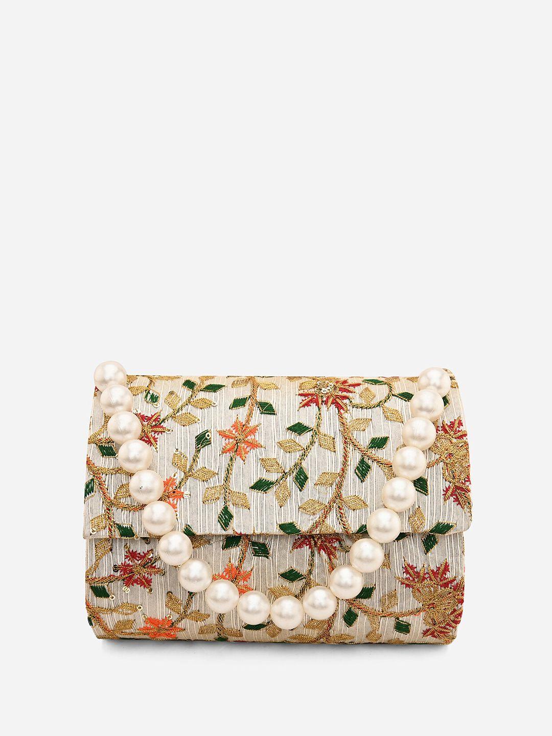 gaura pakhi embroidered foldover clutch