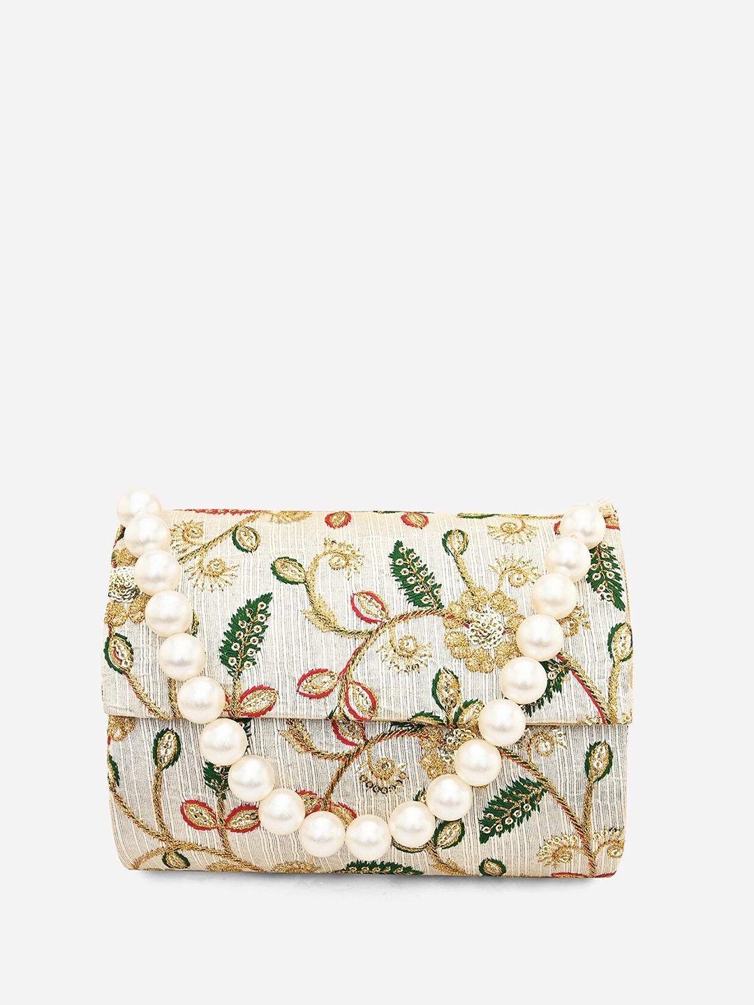 gaura pakhi embroidered foldover clutch