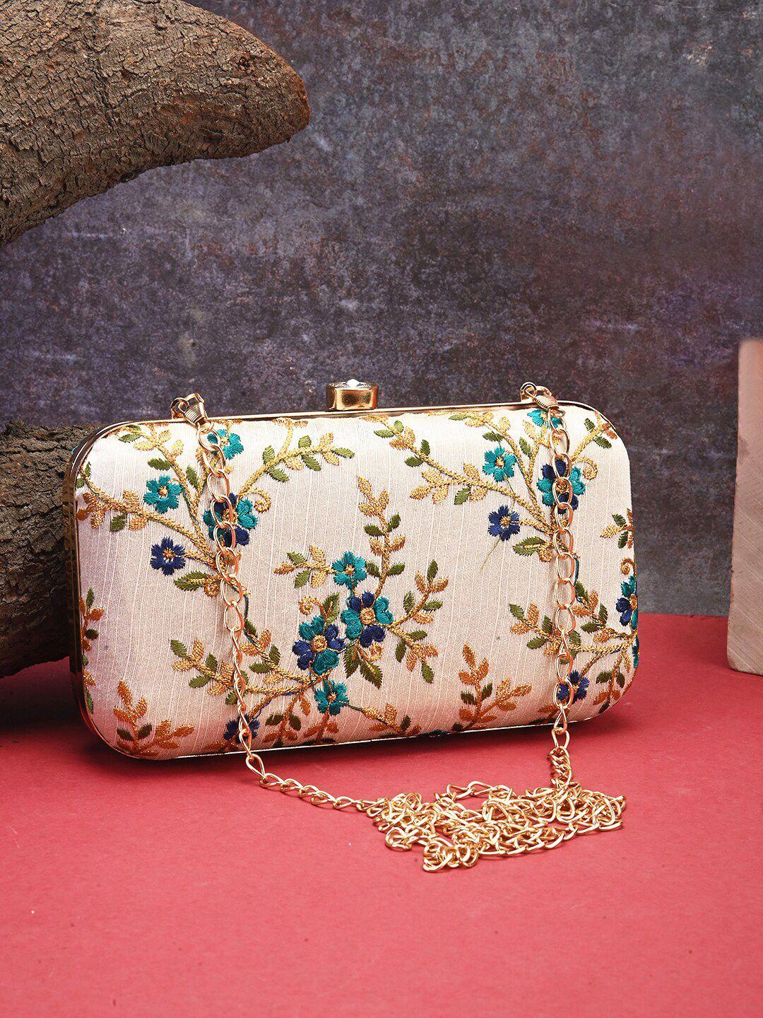 gaura pakhi embroidered party box clutch