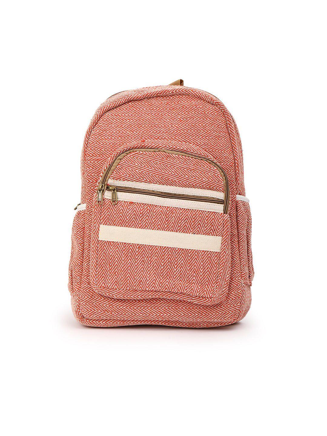 gaura pakhi geometric contrast detail canvas backpack