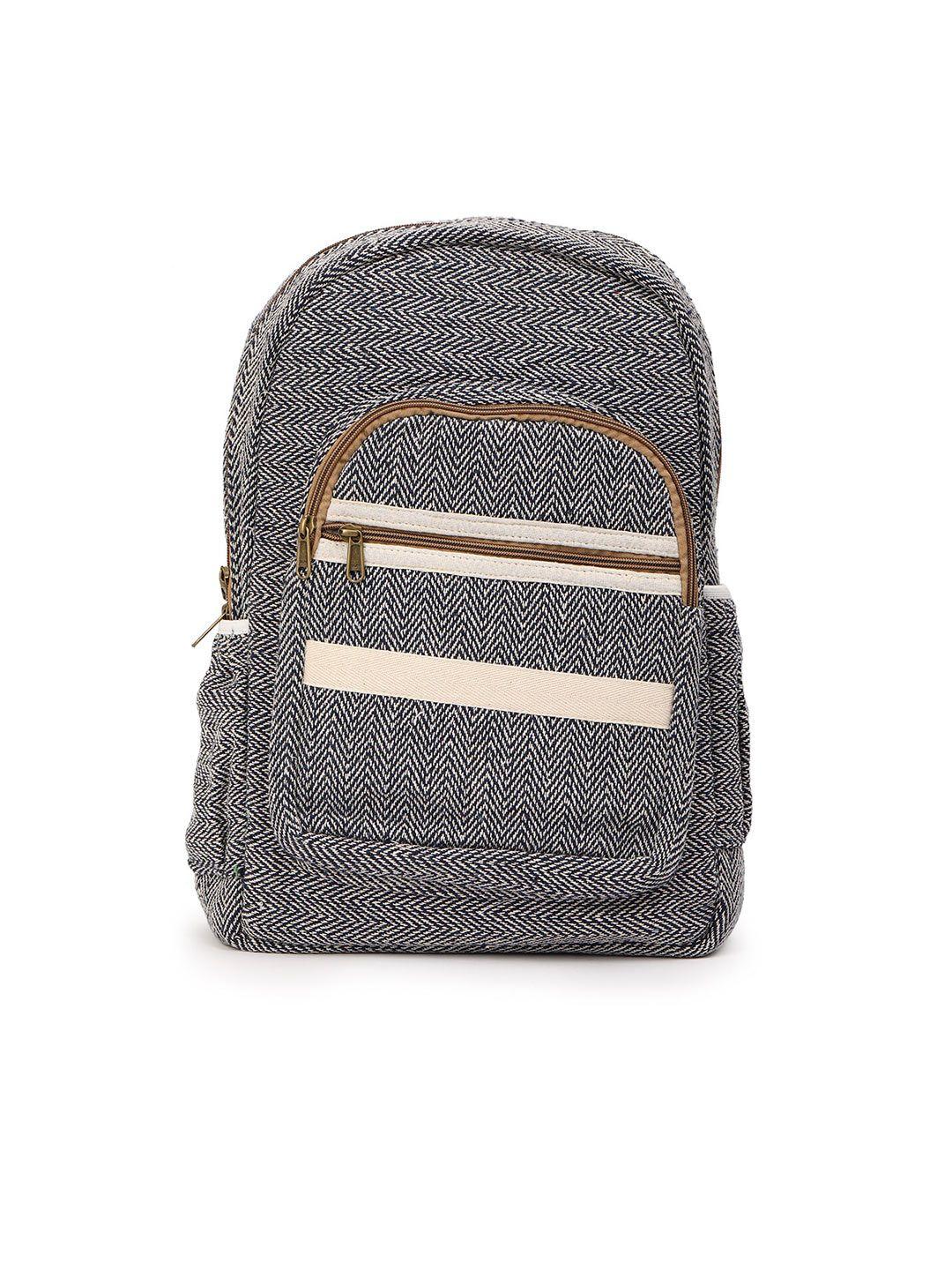 gaura pakhi geometric contrast detail canvas backpack