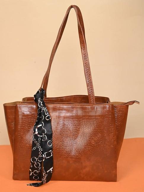 gaurapakhi brown textured large tote bag