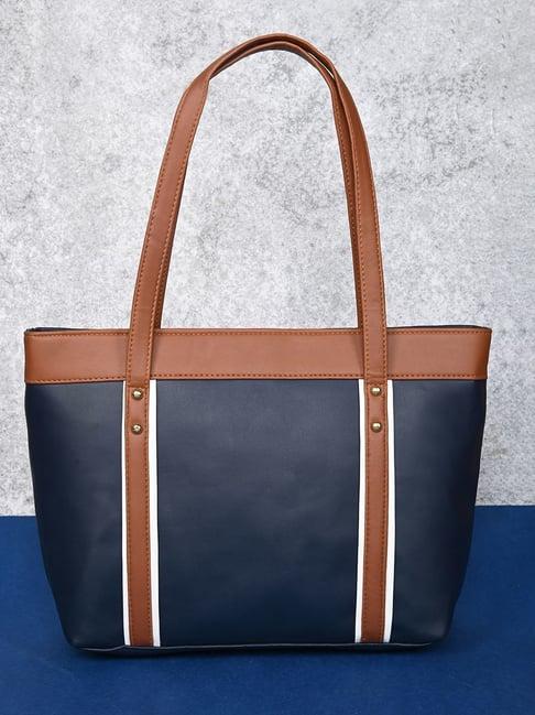 gaurapakhi navy large tote bag