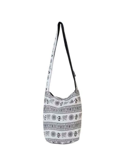 gaurapakhi white printed small sling handbag