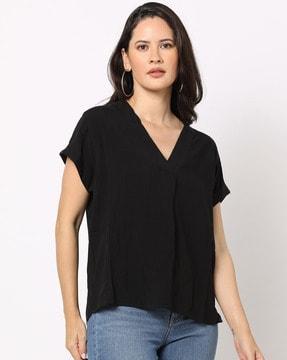 gauze v-neck top