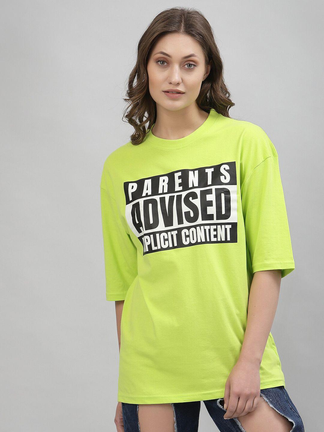 gavin paris typography printed round neck drop-shoulder cotton oversized t-shirt