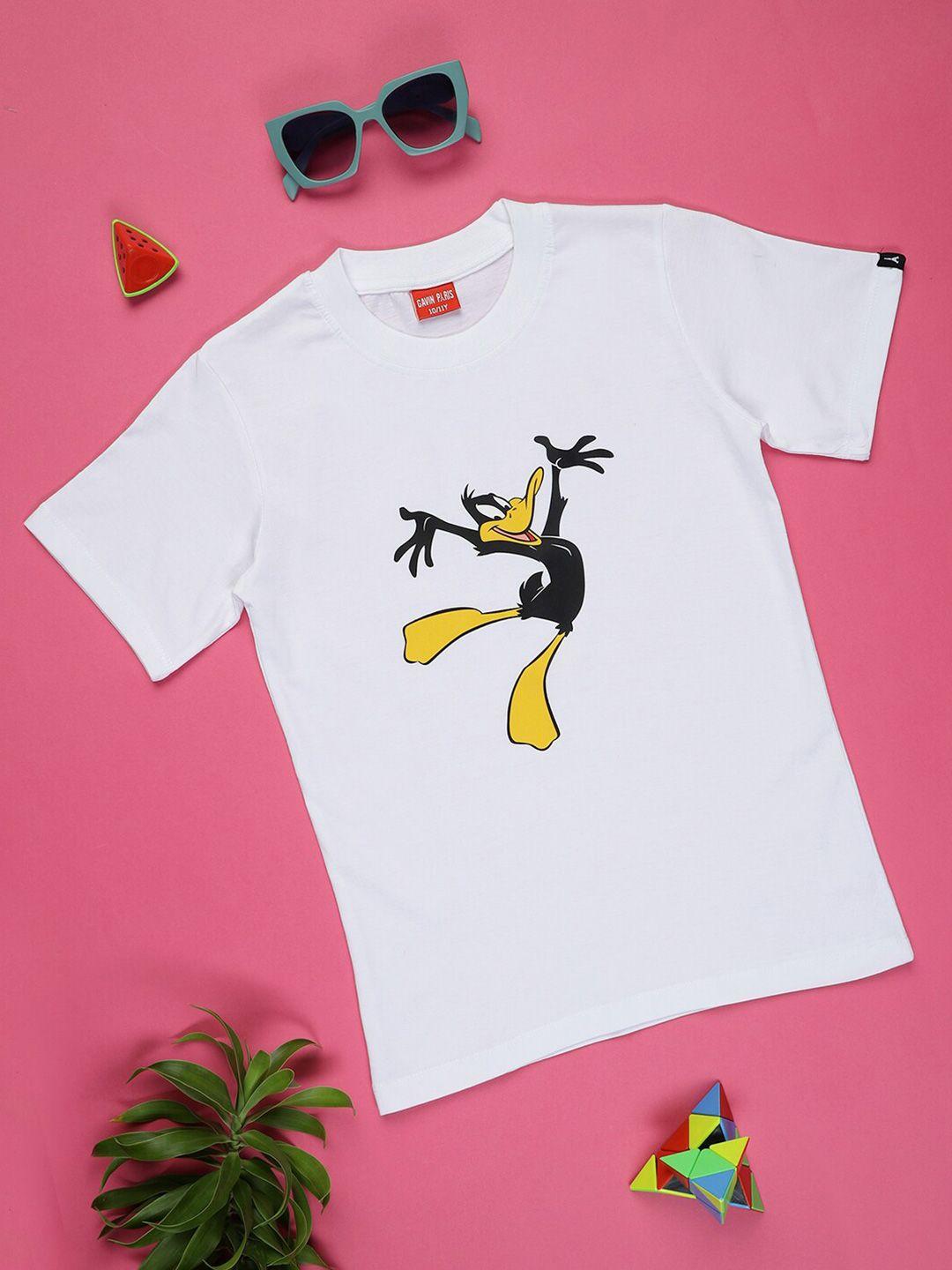 gavin paris boys daffy duck printed pure cotton t-shirt
